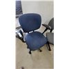 Image 3 : Two Fabric Office Task Chairs, Blue with Armrests and Gray Armless