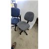 Image 4 : Two Fabric Office Task Chairs, Blue with Armrests and Gray Armless