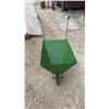 Image 2 : Green Metal Single-Wheel Wheelbarrow with Numbered Volume Markings