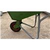 Image 4 : Green Metal Single-Wheel Wheelbarrow with Numbered Volume Markings