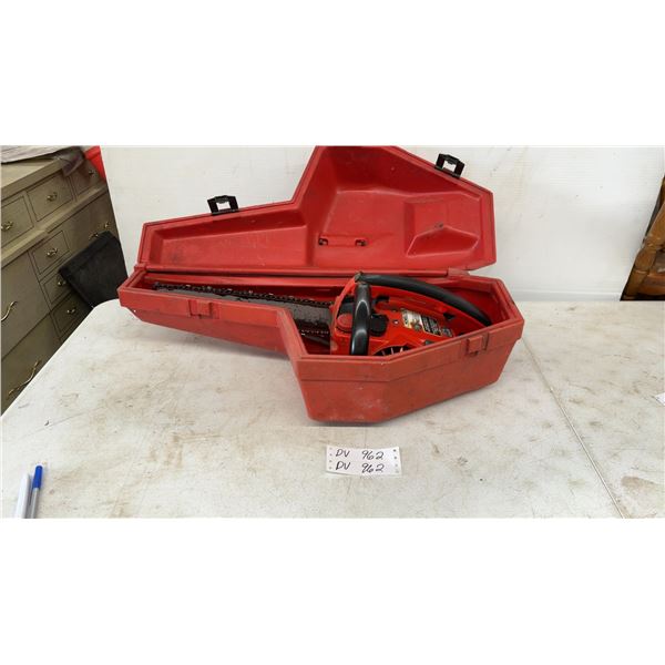 Homelite Super 2 Automatic Oiling Chainsaw with Red Plastic Carrying Case