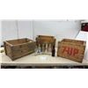 Image 1 : Vintage 7UP and Blackwoods Wooden Beverage Crates with Coca-Cola and Hires Bottles and More