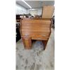 Image 1 : Oak Roll-Top Desk with Tambour Door, Single Cabinet, and Two Drawers 53"29 x 54"