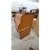 Image 2 : Oak Roll-Top Desk with Tambour Door, Single Cabinet, and Two Drawers 53"29 x 54"