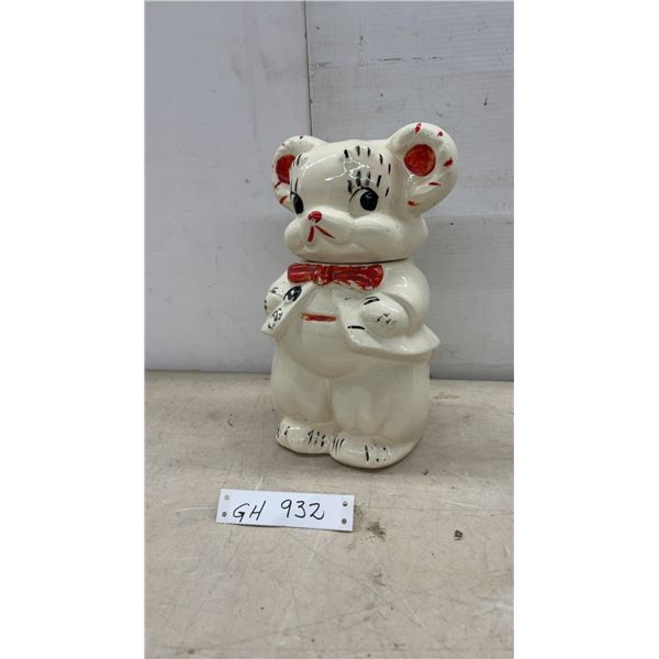 Lefton Mr. and Mrs. Bear Ceramic Cookie Jar, White with Hand-Painted Details