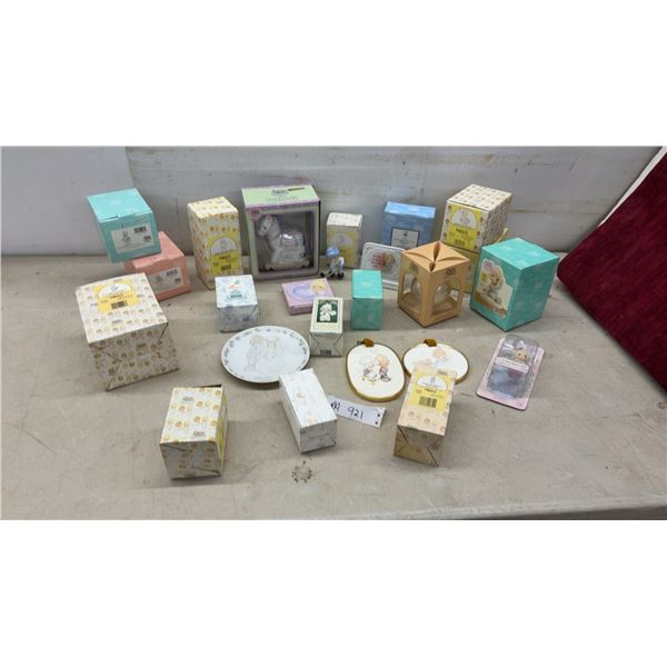 Large Collection Precious Moments Enesco October Melody Rocking Horse Bank, Clock, Figurines, and