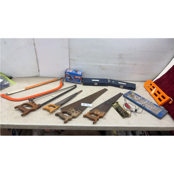 Bow Saw, Wooden-Handled Jab Saw, Hand Saws, Tap and Die Set, 1/4" Sockets Metric & SAE and More