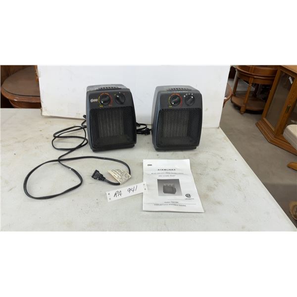 Two Airworks CH2700C PTC Ceramic Portable Electric Heaters with Manual