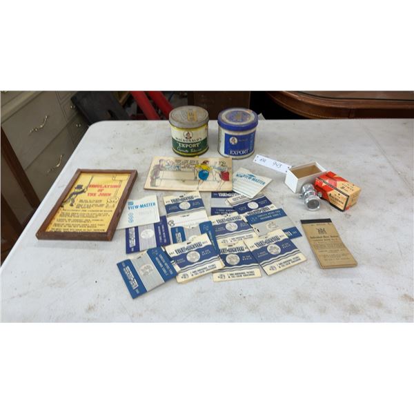 Macdonald's & Players Cigarette Tobacco Tins, View-Master Reels, Fun Signs, Beer Rations &More