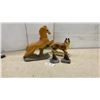 Image 1 : Chalkware Rearing Horse, 16" Tall, Lassie Collie, and Dog Bookends