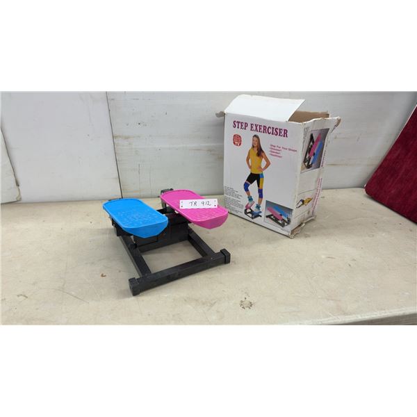 Step Exerciser with Blue and Pink Non-Slip Pedals and Steel Frame