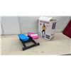 Image 1 : Step Exerciser with Blue and Pink Non-Slip Pedals and Steel Frame