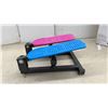 Image 2 : Step Exerciser with Blue and Pink Non-Slip Pedals and Steel Frame
