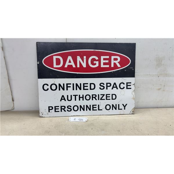 Danger Confined Space Authorized Personnel Only Sign, 18 x 24"