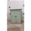 Image 1 : Vintage Painted Wood Two-Door Cabinet, 38 x 31 x 14"
