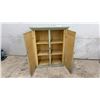 Image 5 : Vintage Painted Wood Two-Door Cabinet, 38 x 31 x 14"