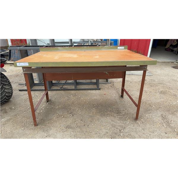 Industrial Wood Top and Metal Frame Workbench, 32 x 31 x 48"
