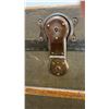 Image 10 : Antique Flat-Top Steamer Trunk with Canvas Exterior and Metal Hardware, 21 x 19 x 36"