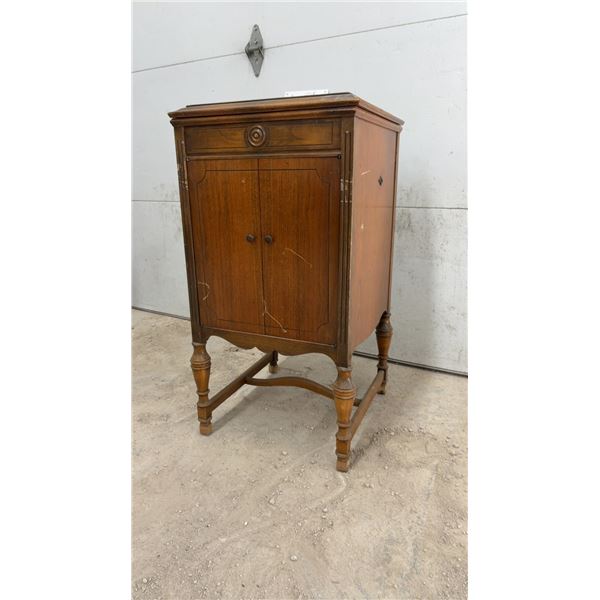 Antique Victrola Upright Cabinet Only Phonograph, 1910s-1920s