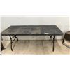 Image 1 : Black Plastic Folding Table with Metal Legs 72 x 30