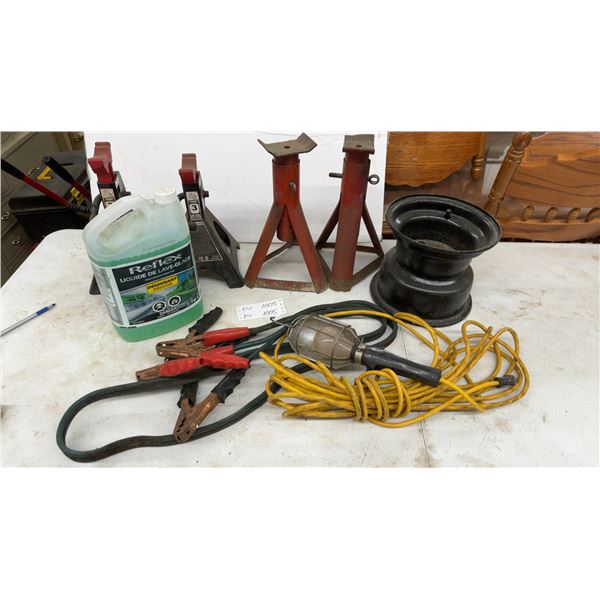 Reflex Windshield Washer Fluid, Jack Stands, Jumper Cables, Trouble Light, and More