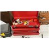 Image 6 : Stanley Red Metal Toolbox, Strong N Tuff 19" Tool Box, C-Clamps, Grease Guns, and More