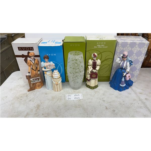 Avon Mrs. Albee Award Figurines with California Perfume Company Representative and Vase