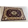 Image 1 : Machine-Made Area Rug with Floral Medallion in Maroon, Cream, Brown 63 x 86
