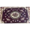 Image 3 : Machine-Made Area Rug with Floral Medallion in Maroon, Cream, Brown 63 x 86