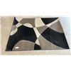 Image 1 : Abstract Geometric Area Rug in Black, Grey, and Beige, 62 x 86