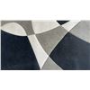 Image 3 : Abstract Geometric Area Rug in Black, Grey, and Beige, 62 x 86