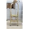 Image 3 : Two-Step Yellow Metal Folding Step Stool and Blue Three-Step Rolling Utility Ladder
