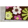 Image 2 : Two Area Rugs, Brown Floral Pattern 77 x 59 and Solid Purple 69 x 48