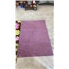 Image 4 : Two Area Rugs, Brown Floral Pattern 77 x 59 and Solid Purple 69 x 48