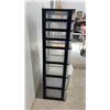 Image 2 : Seven-Tier Clear Plastic Storage Drawer Tower with Black Frame and Single-Drawer Storage Unit