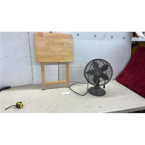 Wooden Folding TV Tray Table and Classic Electric Desk Fan Model FT30-9A3