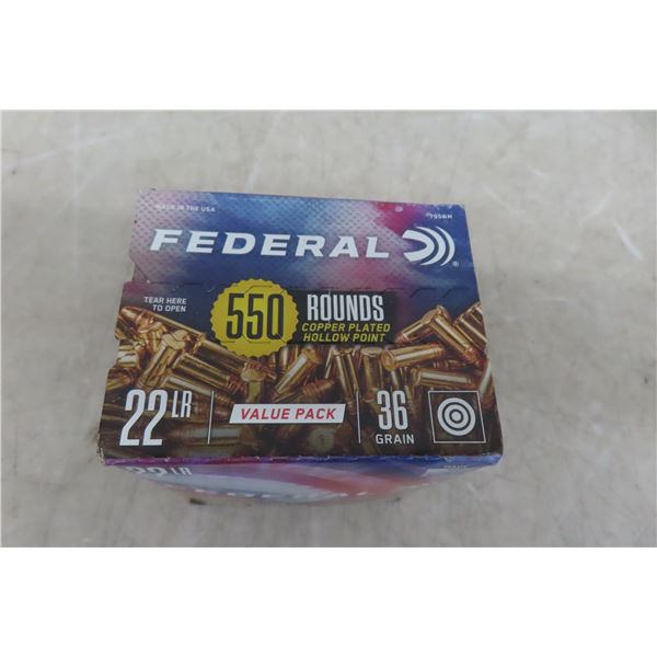Federal .22 LR Ammo – 550 Rounds. *A valid PAL is required at pickup for ammunition.