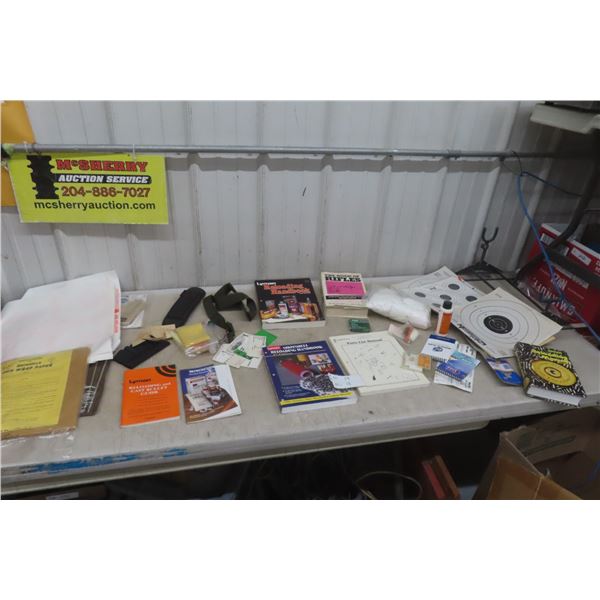 Shooting Targets, Gun Wipe Paper, Reloading Book and Cleaning Patches