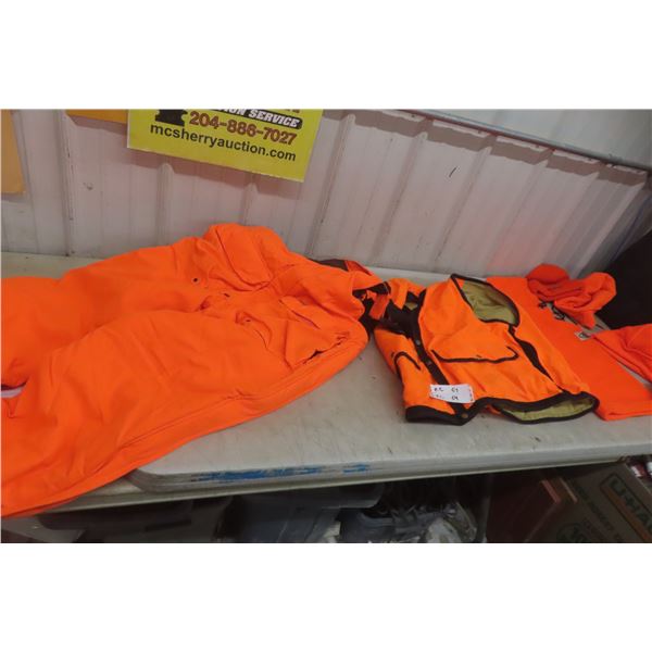 Hunting Orange Gear, Vest, Toques, and Insulated Bib Pants