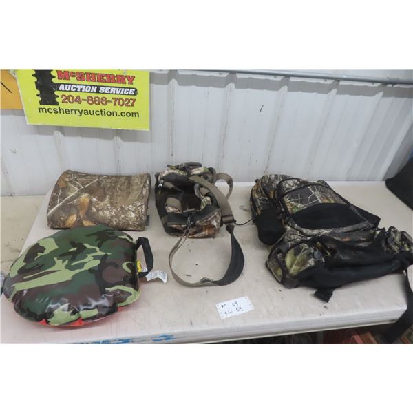 Camo Back Pack Carryon and Seat Cuhion