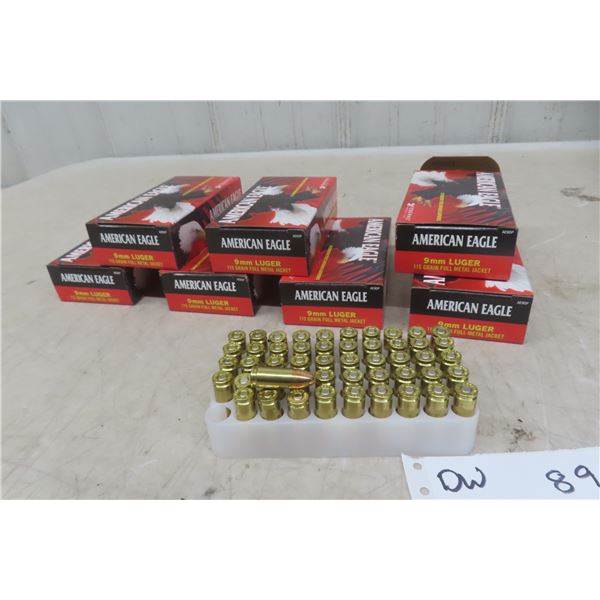 American Eagle 9mm Luger Ammo, 350 Rounds. *A valid PAL is required at pickup for ammunition.*