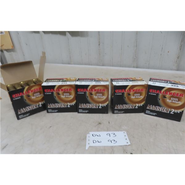 Challenger 12 Gauge 2 3/4" Ammo, 125 Rounds. *A valid PAL is required at pickup for ammunition.*