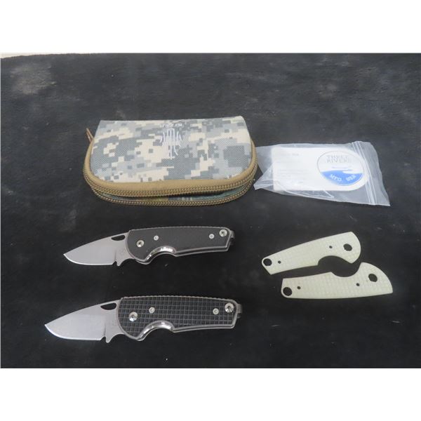 Three Trees Fiume Folding Knife 6" w/ Changeable Grip Set and Soft Case – Qty 2