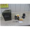 Image 1 : Ammo Box, Cleaning Patches and Solvents, Hodgdon CFE 223 Reloading Powder ¾ Full