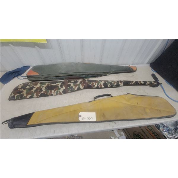Lot of Three Soft-Sided Rifle or Shotgun Cases, Camouflage and Vinyl