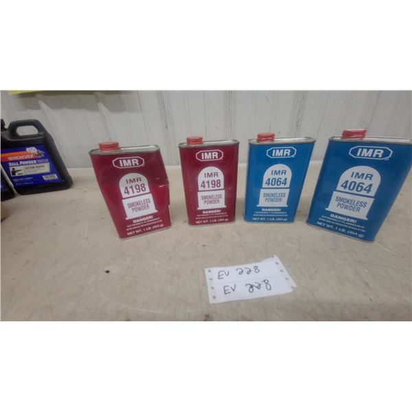 IMR 4198 and 4064 Smokeless Powder 1 lb Cans, Winchester Ball Powder 4x. *A valid PAL is required