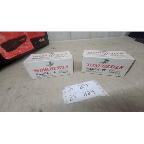 Two Boxes Winchester Wildcat 22 High Velocity .22 Long Rifle Rimfire Cartridges Ammo 1000 Rounds.