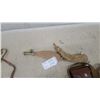 Image 3 : Powder Horn with Leather Strap, Powder Flasks, and Leather Ammo Pouches