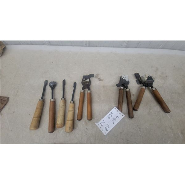 Vintage Lead Casting Tools, Ladles, Dippers, Hand-Held Bullet Molds with Wooden Handles, and More
