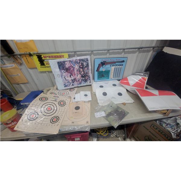 Shooting Targets, Thompson Center Contender Sign, Reloading Poster, and More